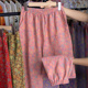 透气可外穿家居裤 女夏天宽松防蚊裤 春秋睡裤 纯棉双层纱布色织薄款