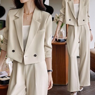 短款西装外套女士春秋季感气质休闲小个子西服职业装正装套装
