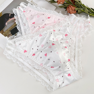 内裤 透气短裤 性感少女风个性 男式 有囊袋 百搭三角裤 印花蕾丝边男士