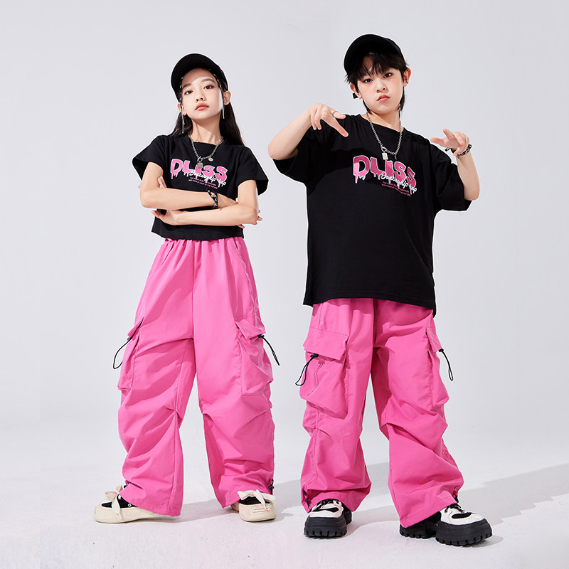 六一儿童街舞舞蹈演出服女童爵士舞表演服装男童潮服酷帅嘻哈童装