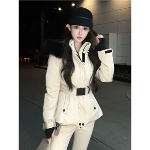 韩系穿搭高级感超好看小香风短款羽绒棉服加厚外套新款