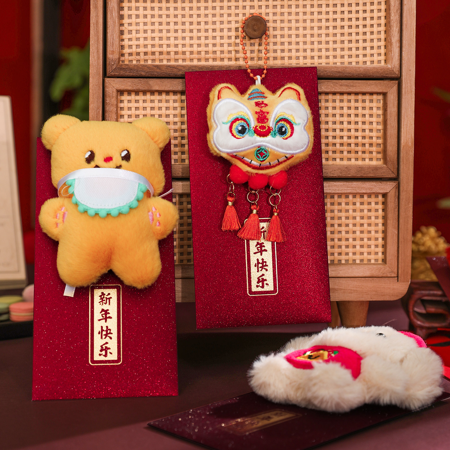2026新年醒狮毛绒红包袋挂件春节压岁钱袋国潮喜庆马年吉祥物红包,节庆用品/礼品,红包/利是封,淘宝优惠券,粉丝福利购,淘宝优惠卷
