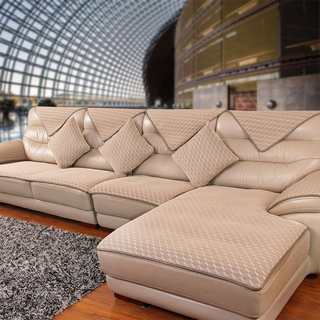 高档真皮沙发垫四季通用防滑沙发坐垫欧式布艺沙发套罩巾客厅全盖