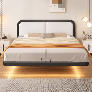 铁艺床双人床悬浮床铁床现代简约1.8米加厚1.5米单人排骨架铁架床