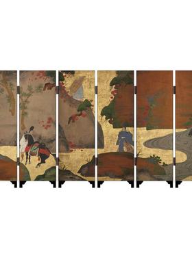 中古桌面小屏风摆件家居礼品装饰特色日式工艺品纪念品漆器饰品