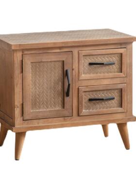 户型原木风A2257小几收纳柜子民宿厅做客旧边几斗柜木质茶复古小