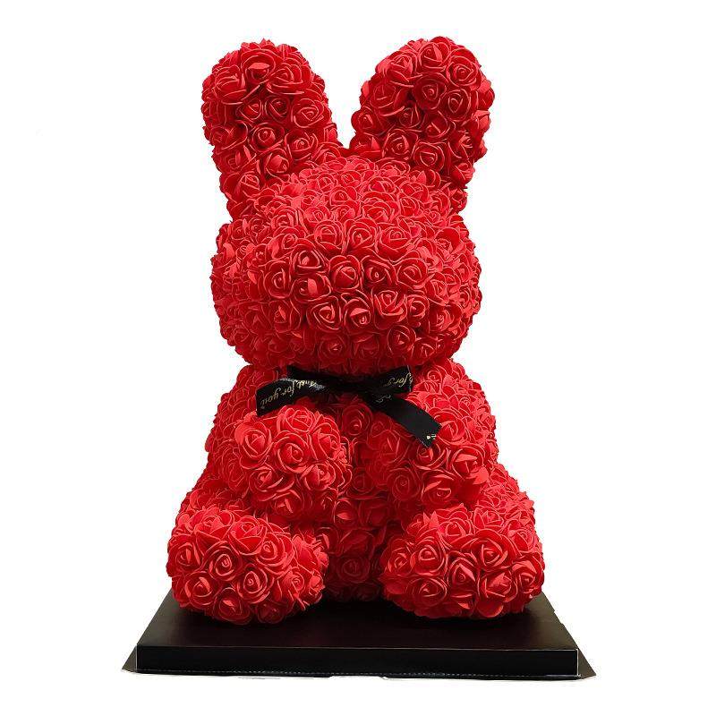 20JL008情人节礼物网红5子永瑰生玫花兔送女友闺蜜生日仿真花创意,家居饰品,餐桌花艺,淘宝优惠券,粉丝福利购,淘宝优惠卷