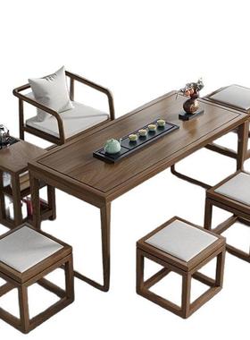 新中实木茶桌办公FXR室式禅意功夫茶台客家厅用台泡茶桌椅组合阳
