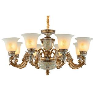 南祺欧式 树吊玻璃复古l餐ed吊灯别墅灯客厅灯厅主卧脂室大气灯饰