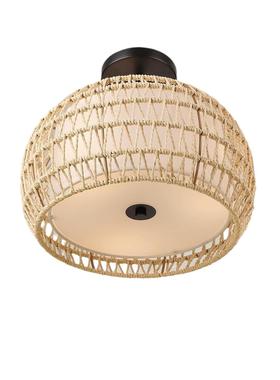 编吸灯侘顶寂风植物纤绳圆形灯罩32c维m热销美式398欧式吸顶藤灯