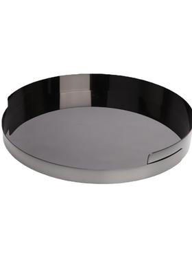 现代简约金属椭圆金色错位托盘摆件客厅电视柜茶桌收纳果盘装饰品