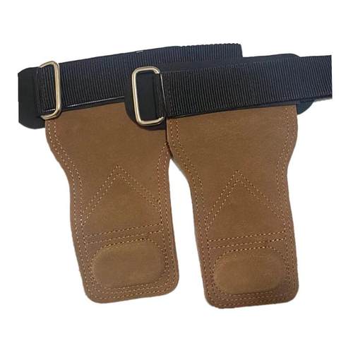 双层牛皮硬拉助力带成人引体向上单杠练背握力带护手掌护腕手套