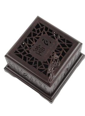 RXA复古方炉形心经香炉香仿香盒古铜合金盘香家用室内禅意檀香炉