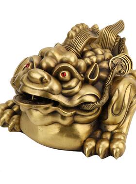 厂家三足铜金蟾独角蟾摆件客公办室家金居105装厅饰