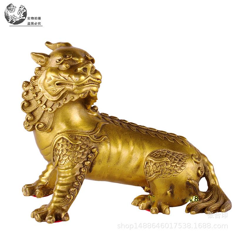 厂家纯铜谛听摆件地藏王坐骑独角兽吉祥瑞兽家居金属工艺品