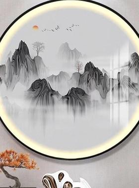 新式装画入户玄关LE中D画灯带灯壁画茶室走饰廊铝合金KJN圆形挂画