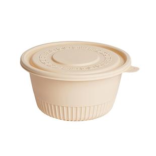 玉米淀粉餐盒一次性1250m可降解圆碗可汤面分离盒打包盒食品级