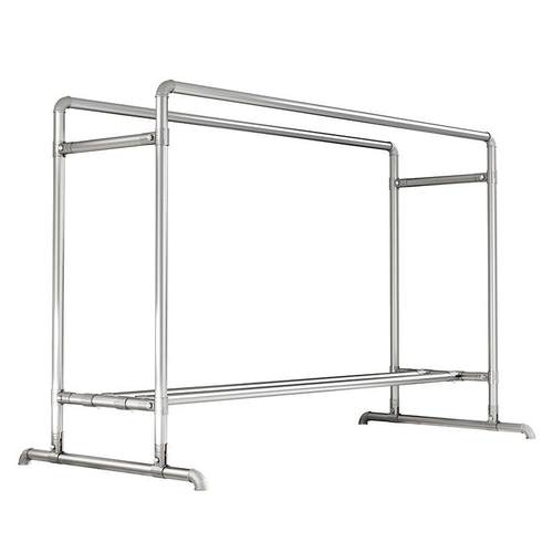 晾衣架阳台晾被加厚双杆衣帽架室外晾晒衣杆落地钢管简易衣架子