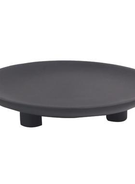 现代简脚约侘寂客风三托盘别收JVT纳盘水果盘酒店墅厅样板房摆件