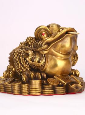 家纯黄铜金蟾摆255件元宝开金蝉三足厂蟾店铺蜍业礼品铜器工艺品