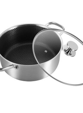 31KATA（日6蜂不钢汤锅不粘双耳窝炖锅用三层锈钢煮锅电磁家炉燃