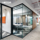 会议室铝制模块化隔音透明办公室玻璃隔墙