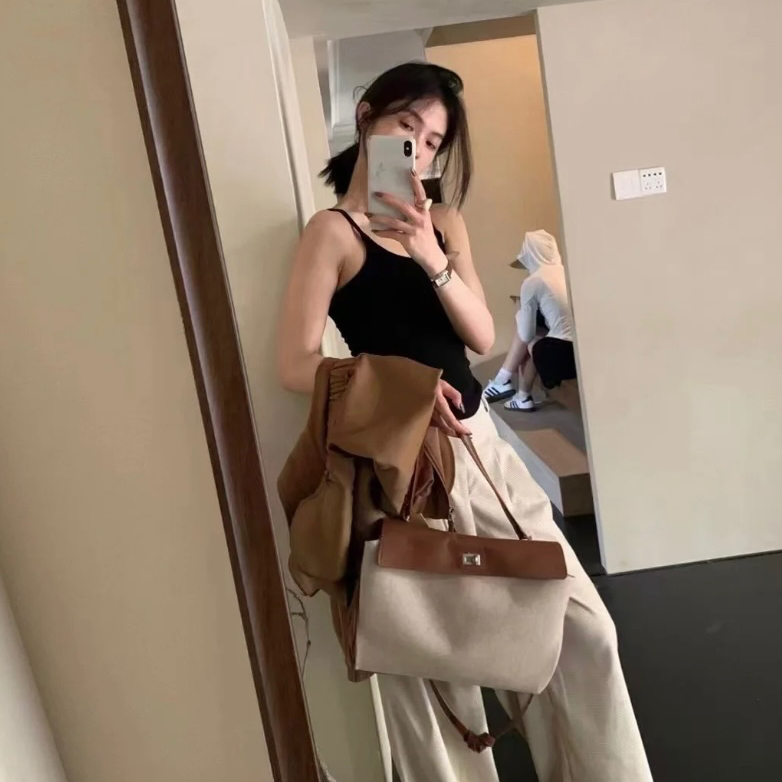 馨菲松弛感redeo帆布凯莉包大容量托特包通勤手提单肩包Q152