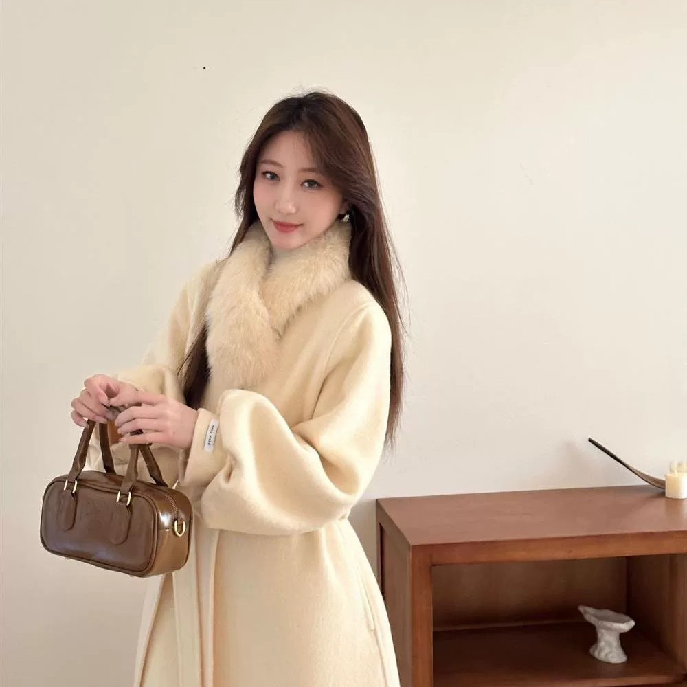 馨菲羊毛外套(配腰带,可拆真狐狸毛领)（含100澳毛）W50,女装/女士精品,羽绒服,淘宝优惠券,粉丝福利购,淘宝优惠卷