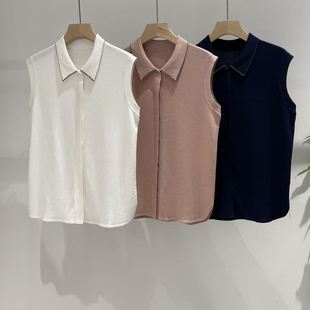 含12真丝 A069 链条工艺显瘦针织马甲 馨菲年夏上新轻奢简约无袖