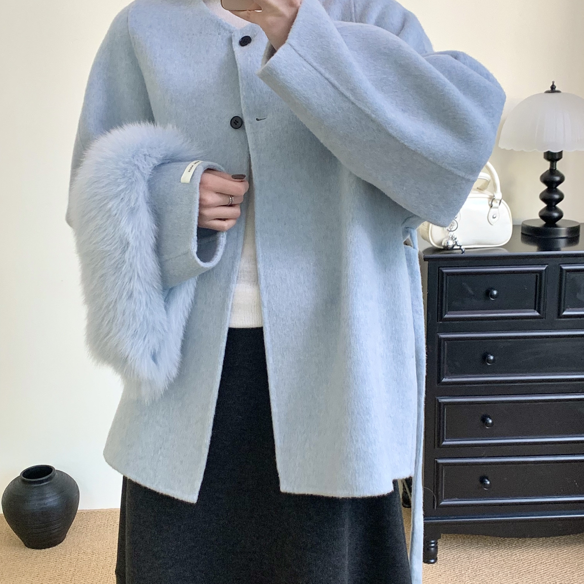 馨菲家可拆卸进口真狐狸毛围脖,腰绳)（含100羊毛）31210085826G