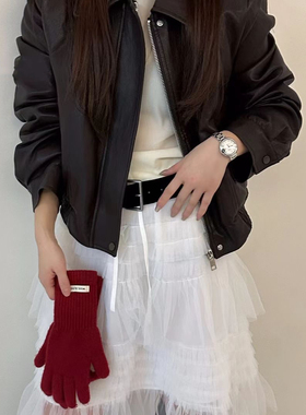 馨菲家时髦复古中性皮衣保暖羽绒服外套9.NIAN-N88898