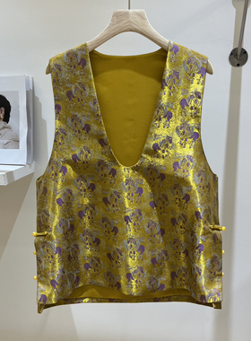 馨26年早春新中式国风复古国风刺绣马甲YS1-TDC-0199