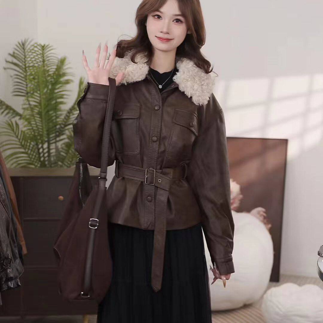 馨菲上衣加绒款冬2025新款女装加绒女士短外套(配腰带)T2529,女装/女士精品,时尚套装,淘宝优惠券,粉丝福利购,淘宝优惠卷