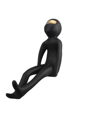 现代简约抽象卡通蒙眼男孩树脂摆件儿童房电视柜样板房家居装饰品