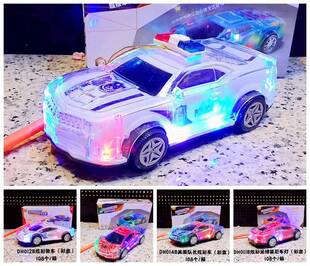 中秋节儿童手提灯笼汽车发光音乐灯笼七彩万向轮变形跑车小灯笼新