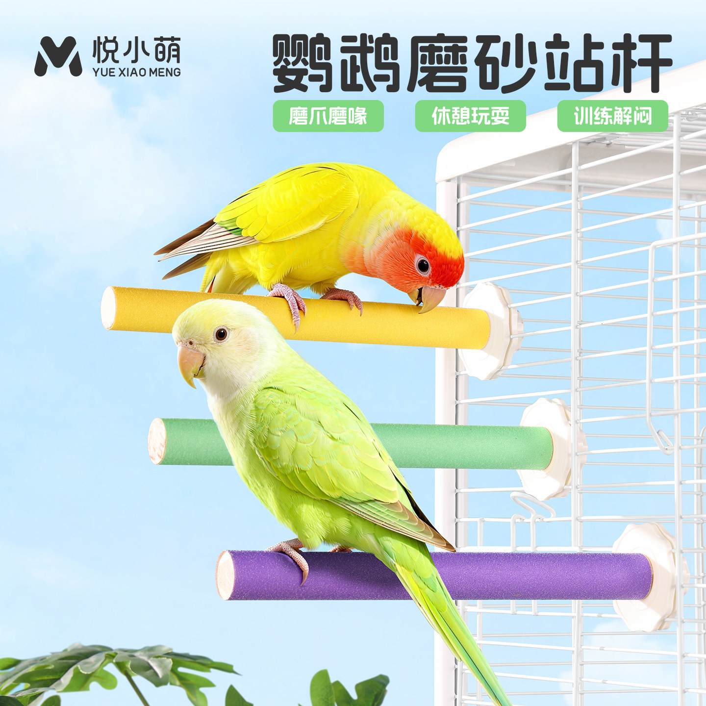 悦小萌鹦鹉磨砂站杆磨喙磨爪棒虎皮牡丹笼内装饰鸟用啃咬解闷玩具,宠物/宠物食品及用品,鸟类站杆,淘宝优惠券,粉丝福利购,淘宝优惠卷