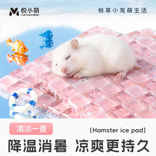 悦小萌仓鼠冰垫降温神器金丝熊兔子夏天冰屋凉席床垫笼内装饰用品