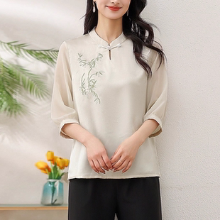 2025新款 国风t恤小衫 夏装 女洋气上衣服 新中式
