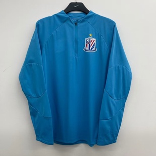 24赛季中超联赛长袖加绒鲨鱼皮半拉链足球训练服球队球员同款外套