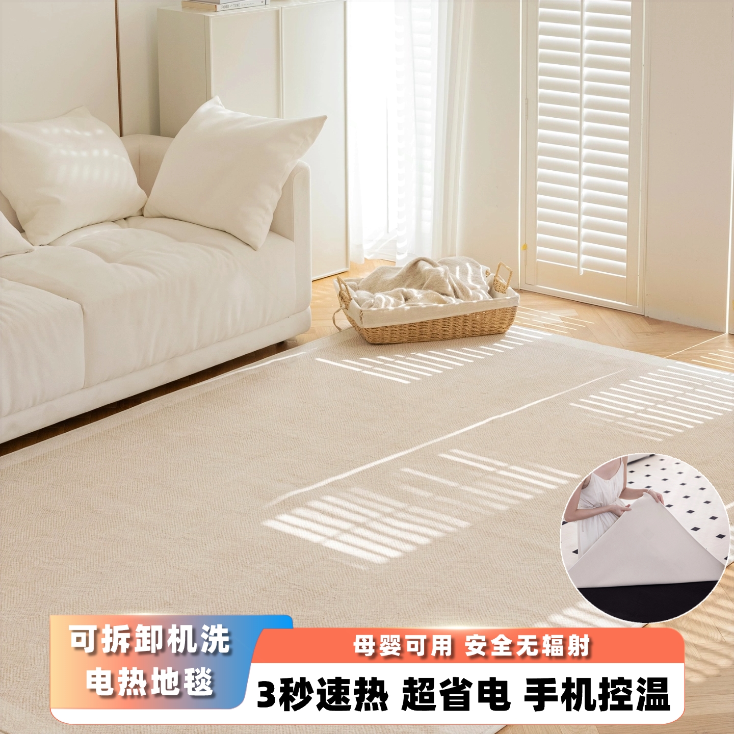 2025全新可拆机洗电热地毯家用地