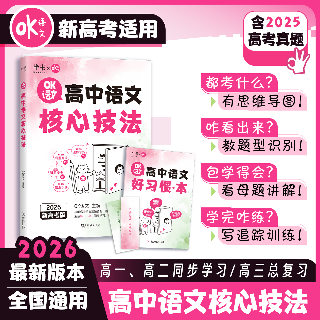 2026新版OK语文高中语文核心技法 新高考适用 高一高二高三语文一轮复习资料高考语文基础知识专项训练古诗词文言文现代文阅读理解