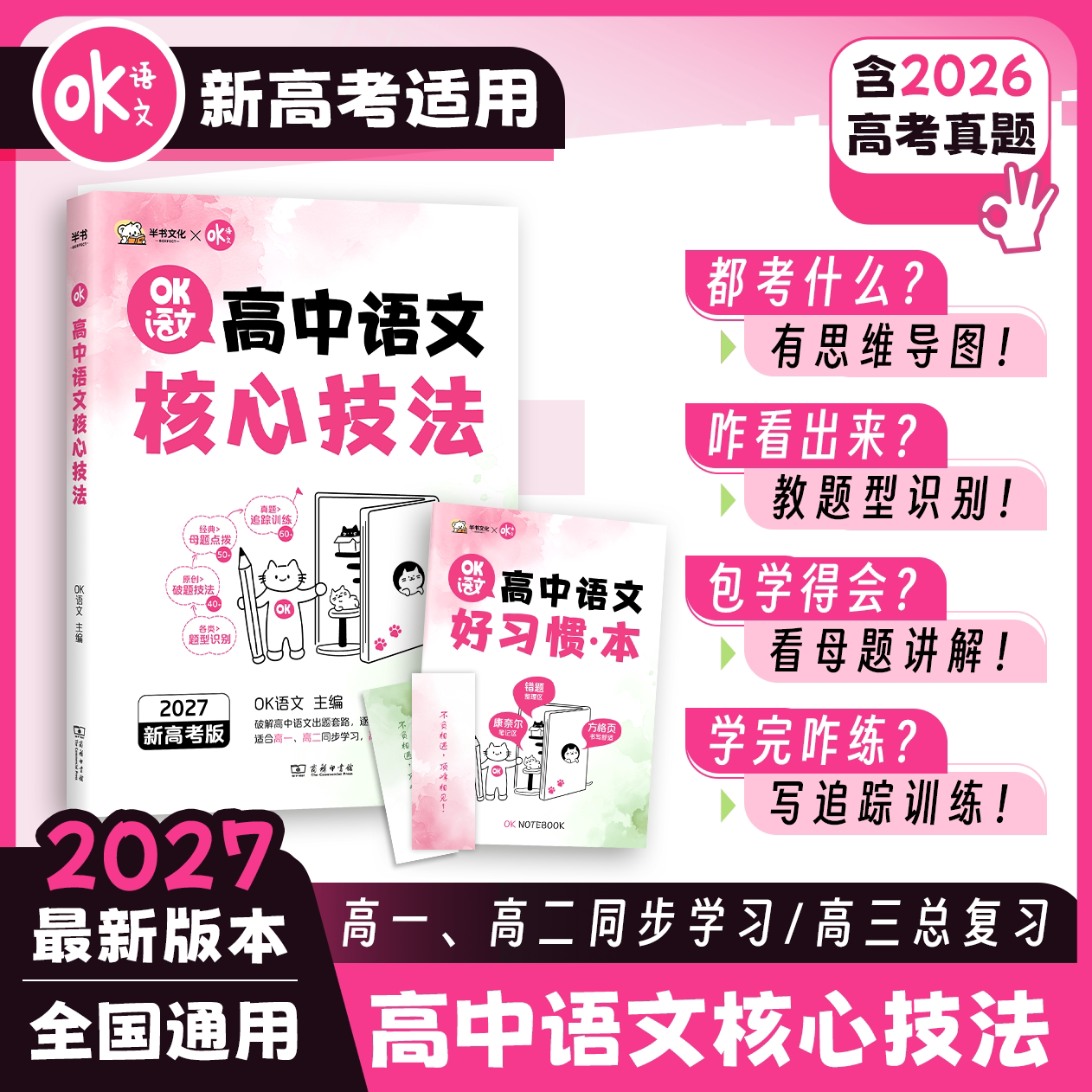 2027新版OK语文高中语文核心技法 新高考适用 高一高二高三语文一轮复习资料高考语文基础知识专项训练古诗词文言文现代文阅读理解