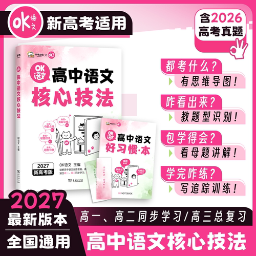 2027新版OK语文高中语文核心技法 新高考适用 高一高二高三语文一轮复习资料高考语文基础知识专项训练古诗词文言文现代文阅读理解