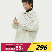 吉考斯工业万事吉结系列男女同款 中国结刺绣衬衫 250g纯棉衬衣外套