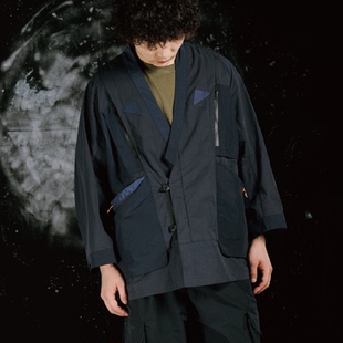 吉考斯工业零号机组位面探索装备 防风防水机能道袍背带披风夹克