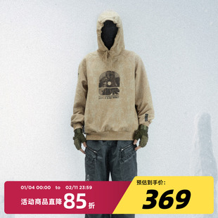 【正版授权】Underverse联名吉考斯工业宽松套头卫衣连帽外套秋冬