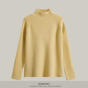 专柜半高领打底衫女士秋冬内搭针织衫独特别致插肩袖宽松百搭毛衣