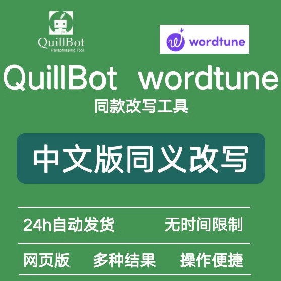 quillbot平替中文同义替换类似wordtune智能专本硕博查重复率AI-封面