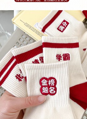 中考金榜题名袜子加油励志礼品考试必胜通过专用状元袜夏季高考袜