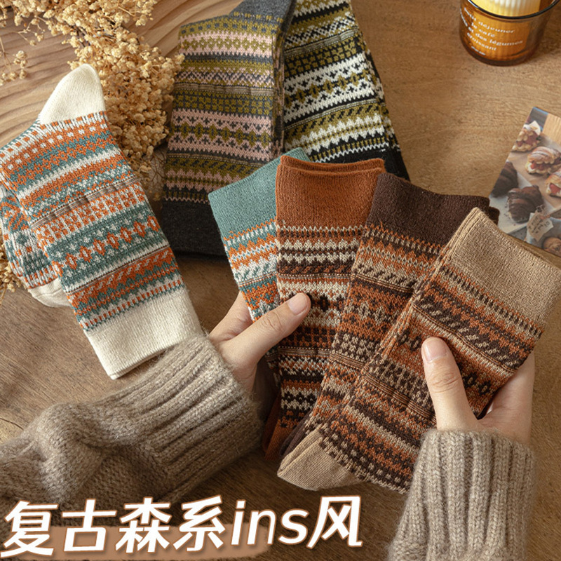 liof民族风中筒长筒日系复古鞋带